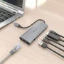 Aisens Docking USB Tipo-C 6 en 1 con HDMI 4K, RJ45, 1xUSB-A y 2xUSB-C, Gris
